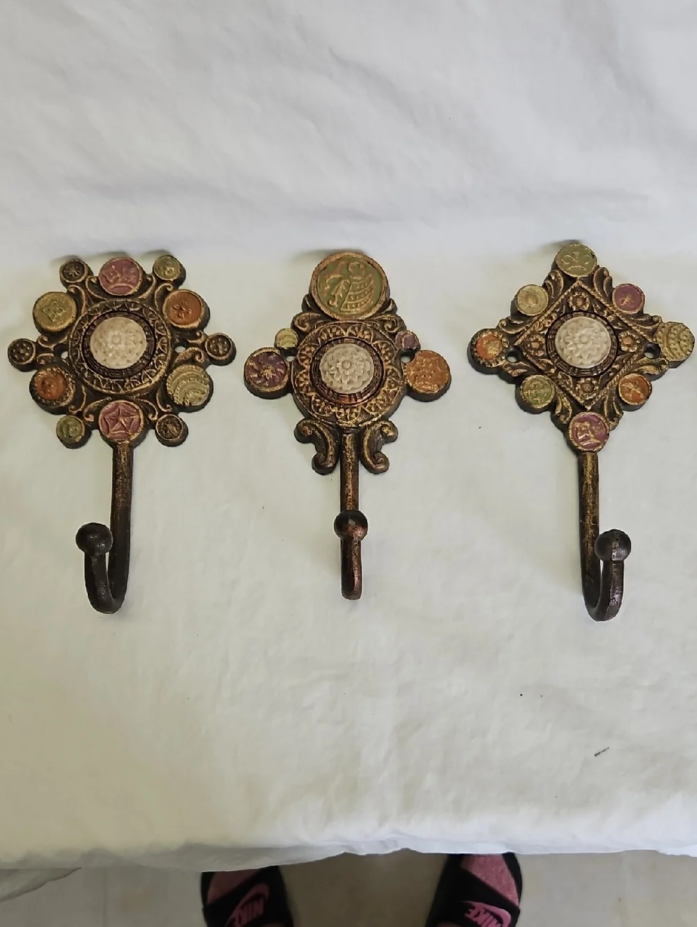 Anthropologie Decorative Antique-Style Wall Trio in Bronze and Accent Colors